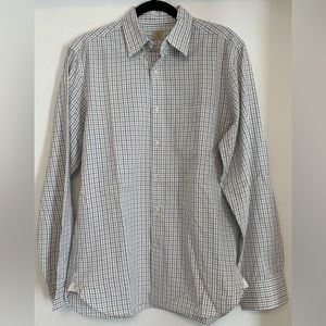 J. Crew Cotton Button Down, Check Print, Medium